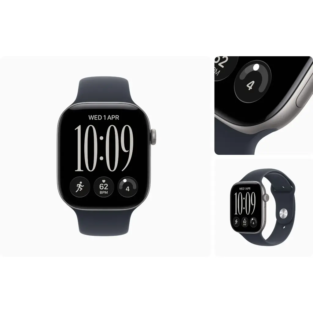 Apple Watch Series 12 46mm GPS – Black Aluminum with Black Sport Band image 2